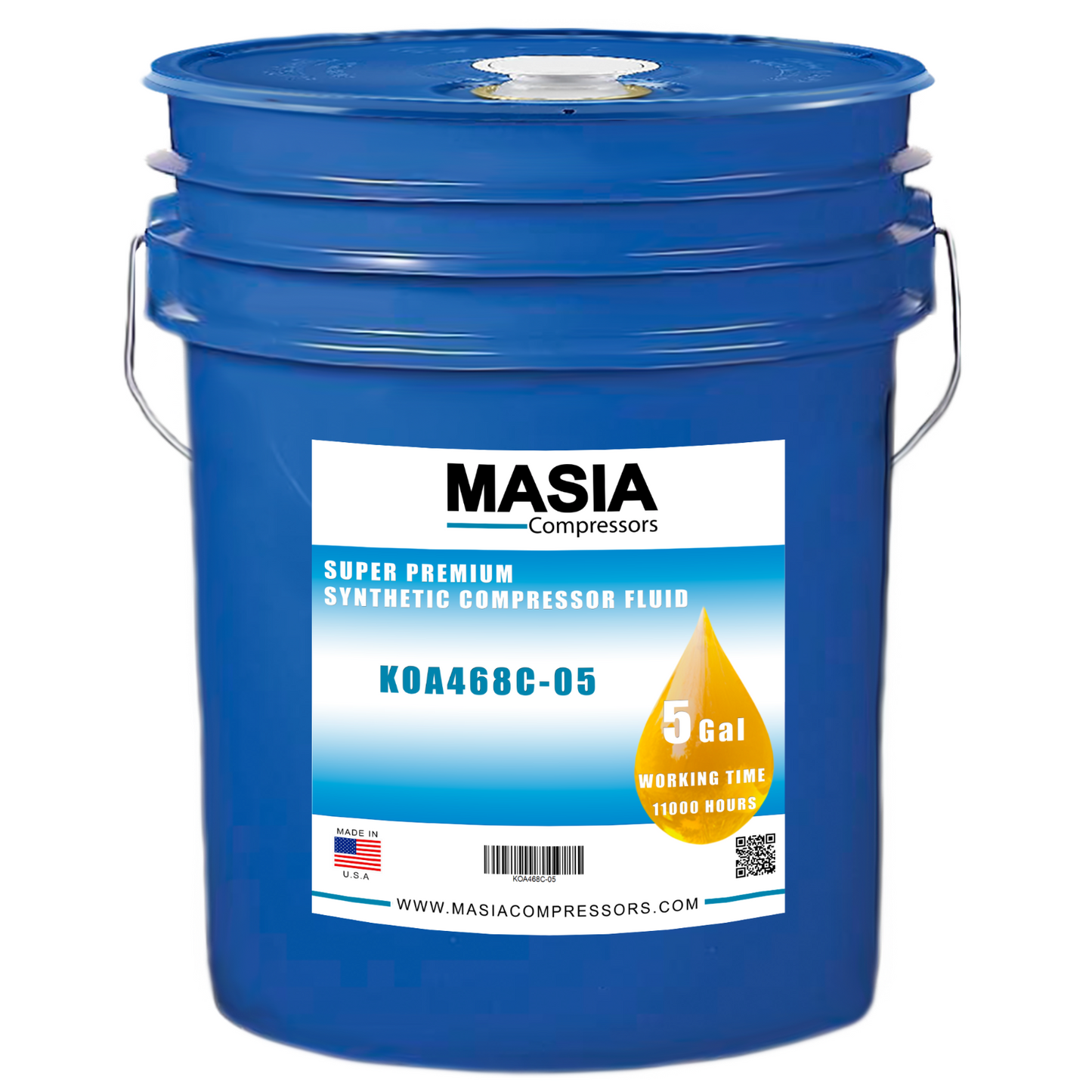 Lubricante para compresores Masia KOA468C POE Base sintética ISO 46 12000 horas 5 galones